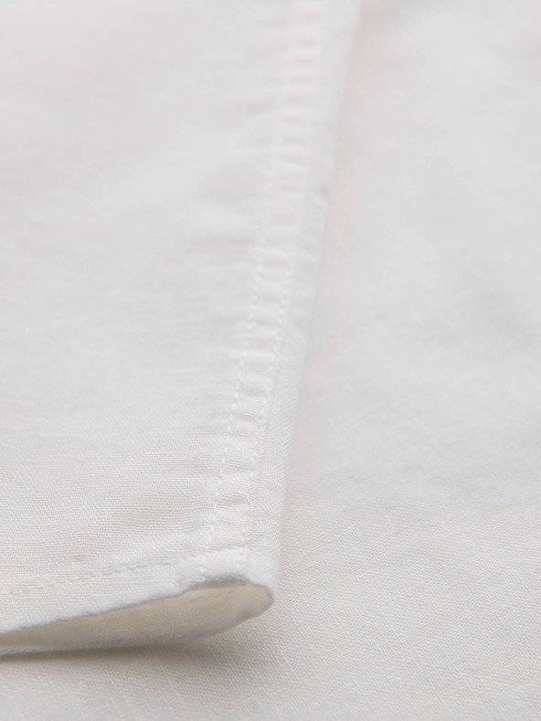 Ombre Clothing Pánska košeľa s krátkym rukávom a kubánskym golierom biela Ombre Clothing