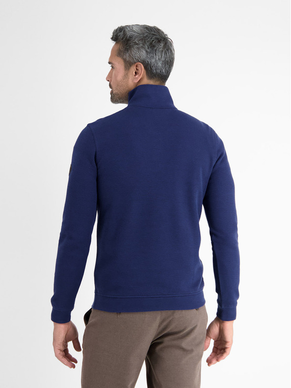 LERROS Tmavomodrá pánska základná mikina LERROS