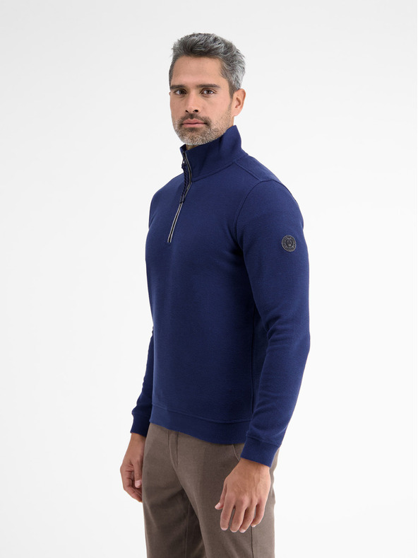 LERROS Tmavomodrá pánska základná mikina LERROS