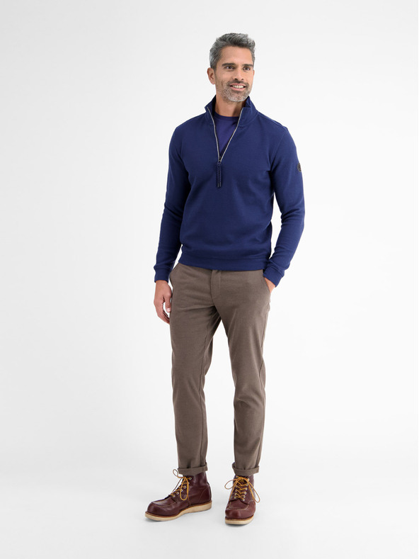 LERROS Tmavomodrá pánska základná mikina LERROS