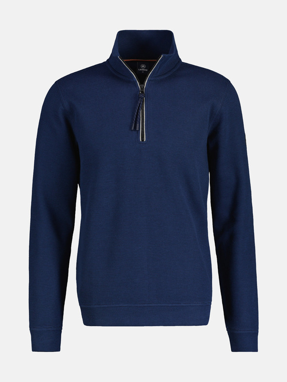 LERROS Tmavomodrá pánska základná mikina LERROS