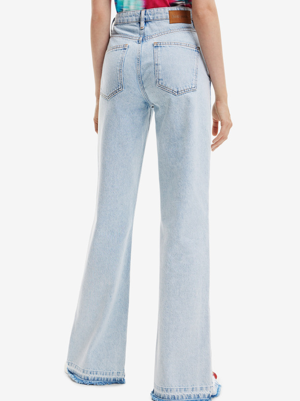 Desigual Svetlomodré dámske džínsy Desigual so širokými nohavicami Flores