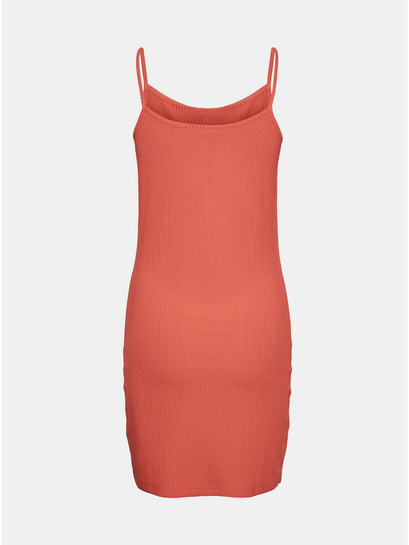 Noisy May Koralové dámske rebrované šaty bez rukávov Noisy May Edda