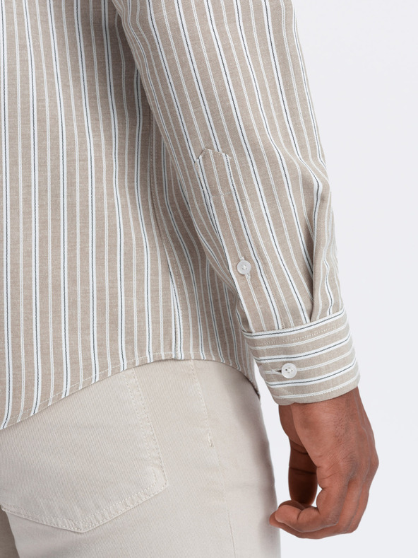 Ombre Clothing Pánska bavlnená košeľa REGULAR FIT s jemnými prúžkami Ombre Clothing