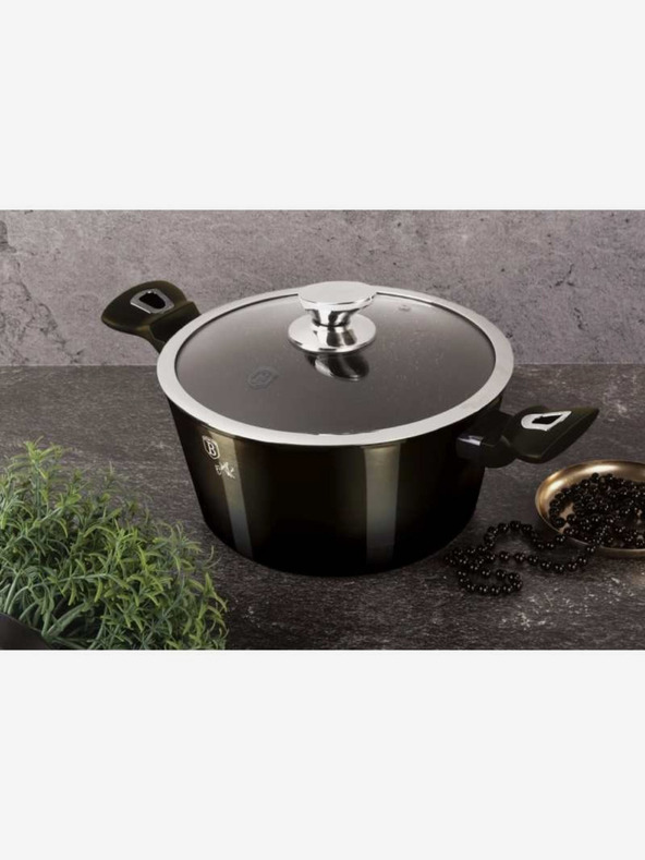 Berlingerhaus Kastról s mramorovým povrchom 24 cm Shiny Black Collection 2 pokrievky BERLINGERHAUS