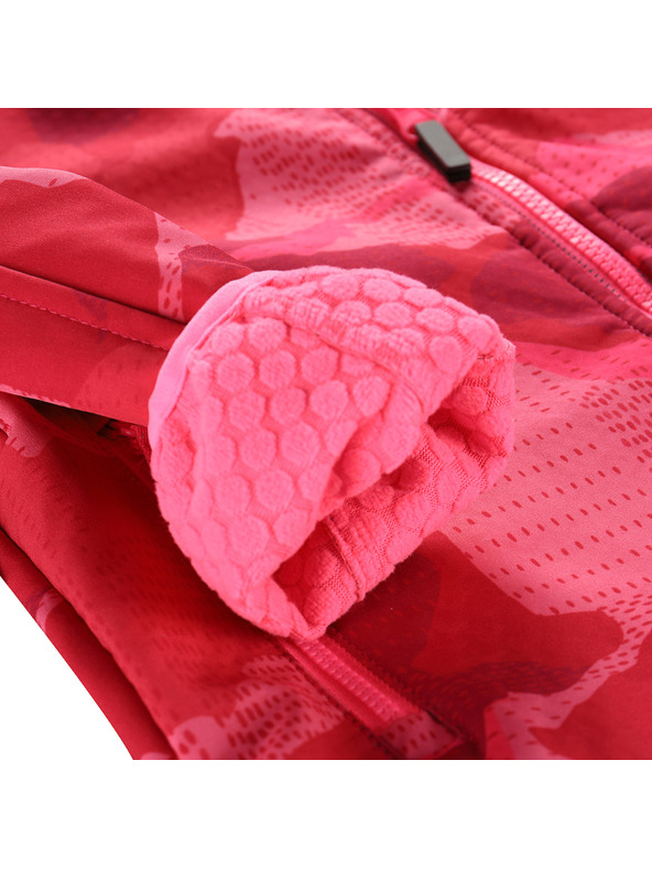 ALPINE PRO Detská softshellová bunda s membránou ALPINE PRO EZORO neónová knockout ružová varianta pa