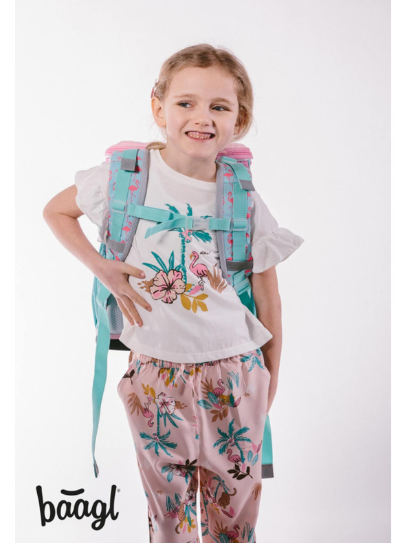 BAAGL  BAAGL 5 SET Zippy Plameniak: aktovka, peračník, vrecko, dosky, box