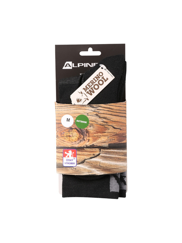 ALPINE PRO Antibakteriálne ponožky z merino vlny ALPINE PRO ERATE black
