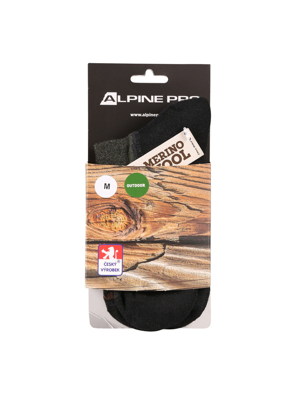 ALPINE PRO Antibakteriálne ponožky z merino vlny ALPINE PRO DERERE stone gray