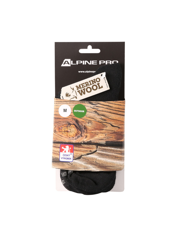ALPINE PRO Antibakteriálne ponožky z merino vlny ALPINE PRO DERERE black