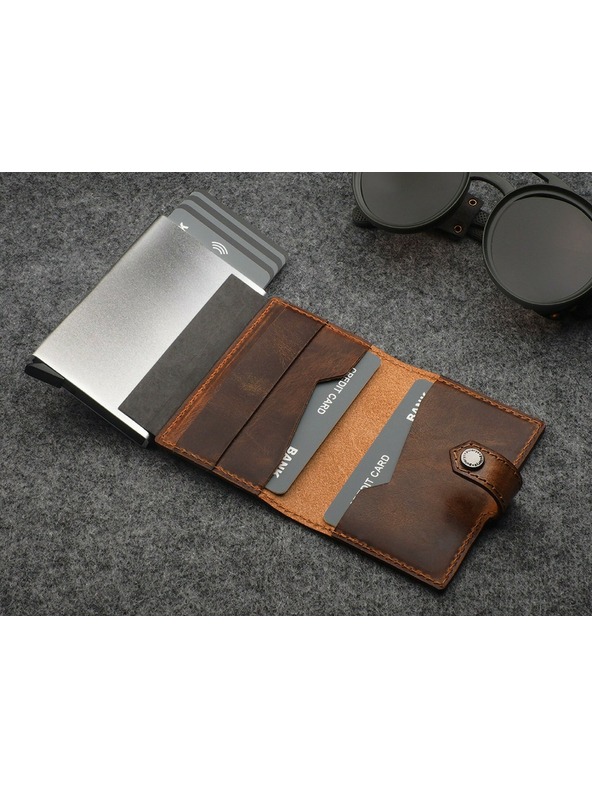 Pularys Pularys pánska kožená peňaženka Easy hnedá 210331007