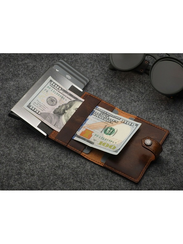 Pularys Pularys pánska kožená peňaženka Easy hnedá 210331007