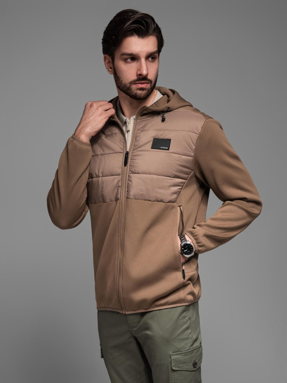 Ombre Clothing Pánska ľahká farebná športová bunda s fleecom Ombre Clothing