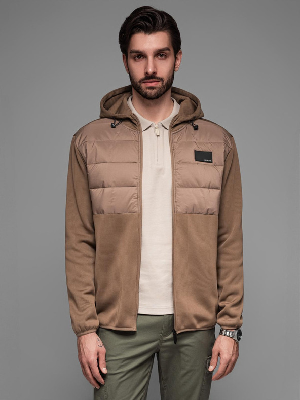 Ombre Clothing Pánska ľahká farebná športová bunda s fleecom Ombre Clothing