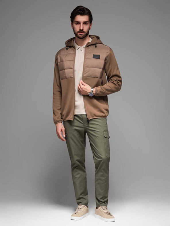 Ombre Clothing Pánska ľahká farebná športová bunda s fleecom Ombre Clothing