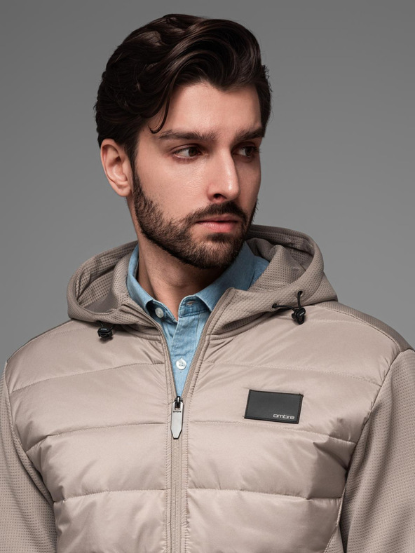 Ombre Clothing Pánska ľahká farebná športová bunda s fleecom Ombre Clothing