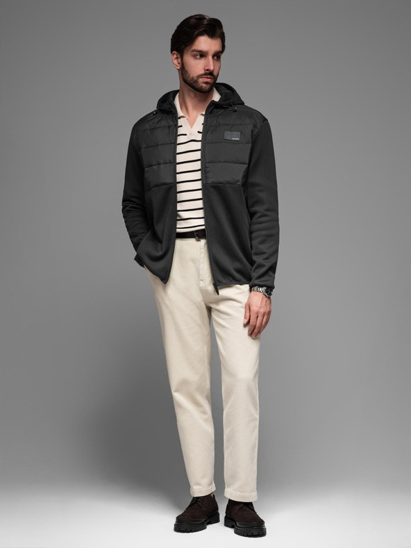 Ombre Clothing Pánska ľahká farebná športová bunda s fleecom Ombre Clothing