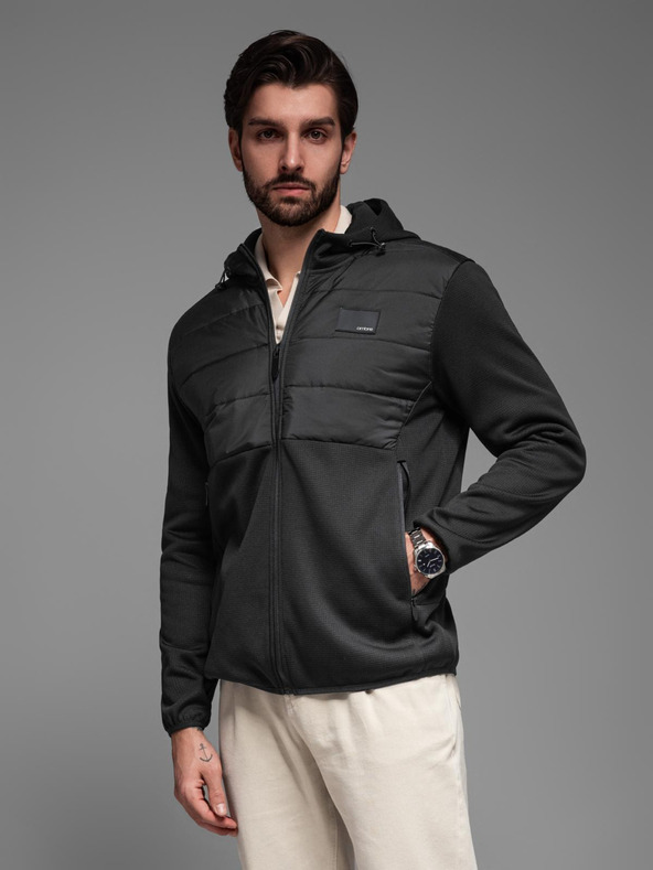 Ombre Clothing Pánska ľahká farebná športová bunda s fleecom Ombre Clothing