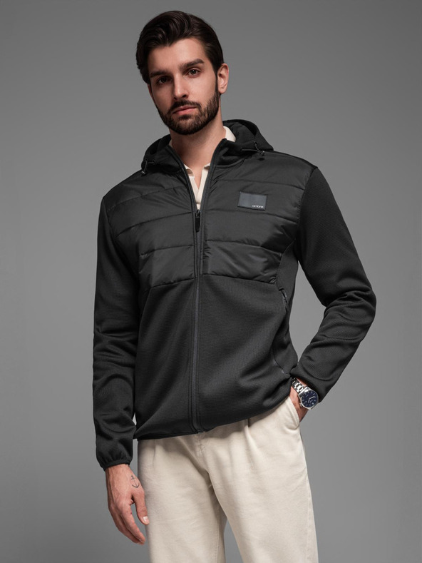 Ombre Clothing Pánska ľahká farebná športová bunda s fleecom Ombre Clothing