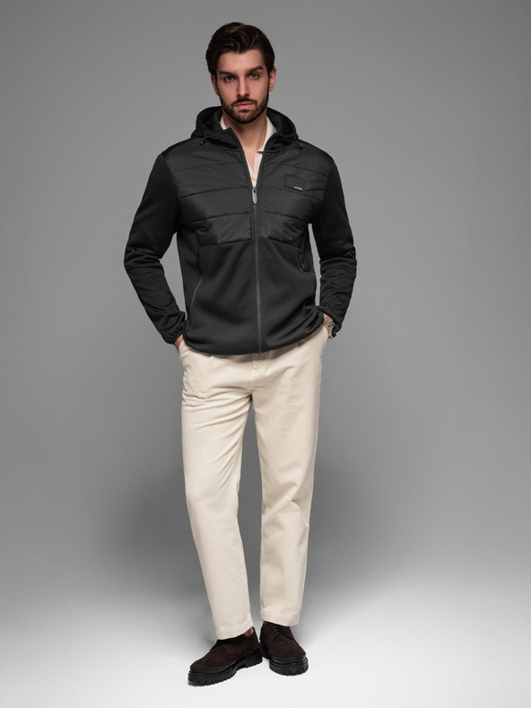 Ombre Clothing Pánska ľahká farebná športová bunda s fleecom Ombre Clothing