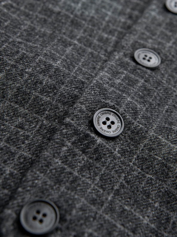 Ombre Clothing Pánska vesta z vlnenej zmesi s kockovanými chlopňami Ombre Clothing