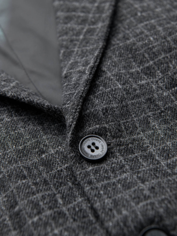 Ombre Clothing Pánska vesta z vlnenej zmesi s kockovanými chlopňami Ombre Clothing