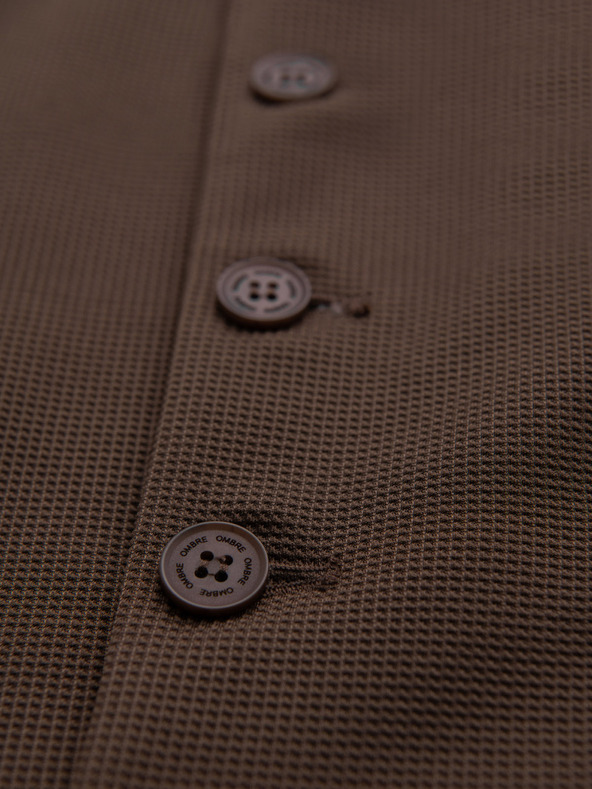 Ombre Clothing Pánska štruktúrovaná pletená vesta na mieru s chlopňami Ombre Clothing