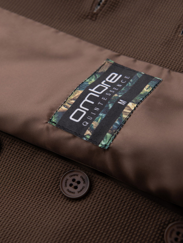 Ombre Clothing Pánska štruktúrovaná pletená vesta na mieru s chlopňami Ombre Clothing