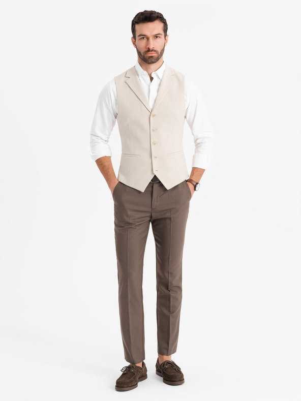 Ombre Clothing Priľnavá elegantná pánska vesta s elastanom a chlopňami Ombre Clothing