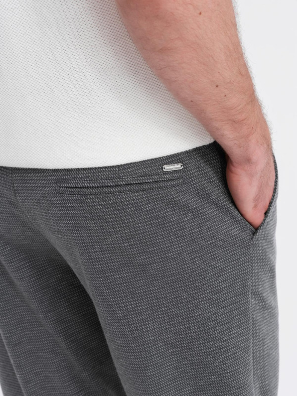 Ombre Clothing Pánske štruktúrované pletené kraťasy s elastickým pásom Ombre Clothing