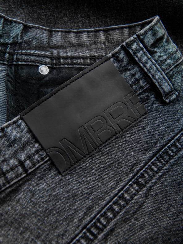 Ombre Clothing Pánske džínsové šortky so zahrnutými nohavicami Ombre Clothing