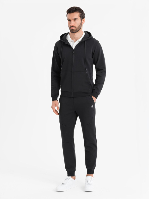 Ombre Clothing Pánske tepláky so žebrovanými manžetami a ozdobným zipsom Ombre Clothing