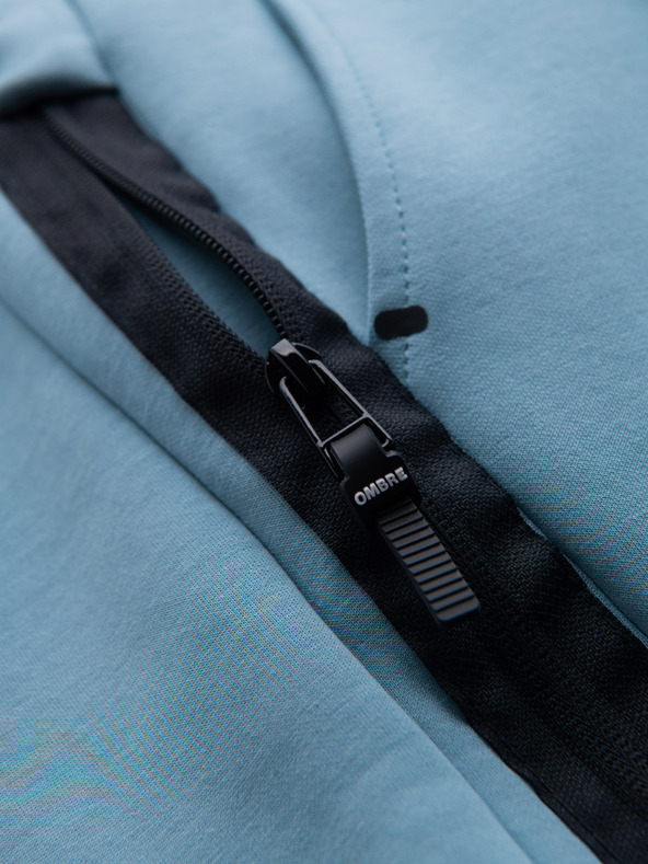 Ombre Clothing Pánske tepláky so žebrovanými manžetami a ozdobným zipsom Ombre Clothing