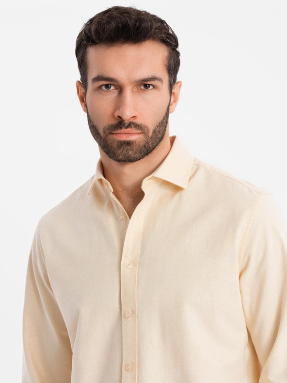 Ombre Clothing Pastelová bavlnená pánska košeľa oxford Ombre Clothing