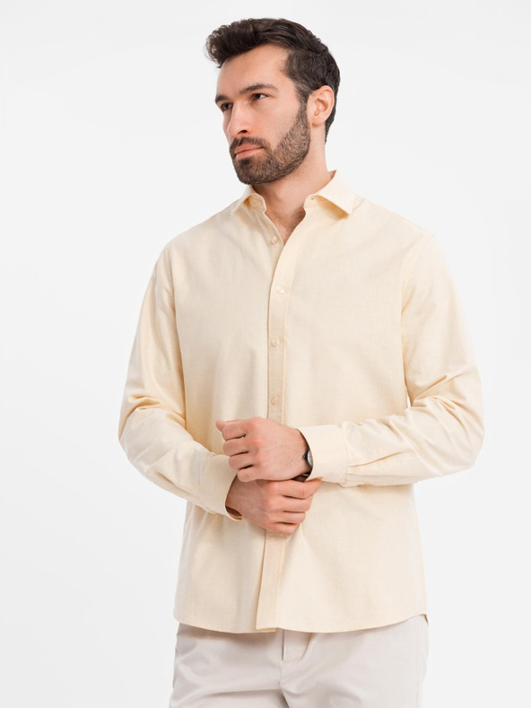 Ombre Clothing Pastelová bavlnená pánska košeľa oxford Ombre Clothing