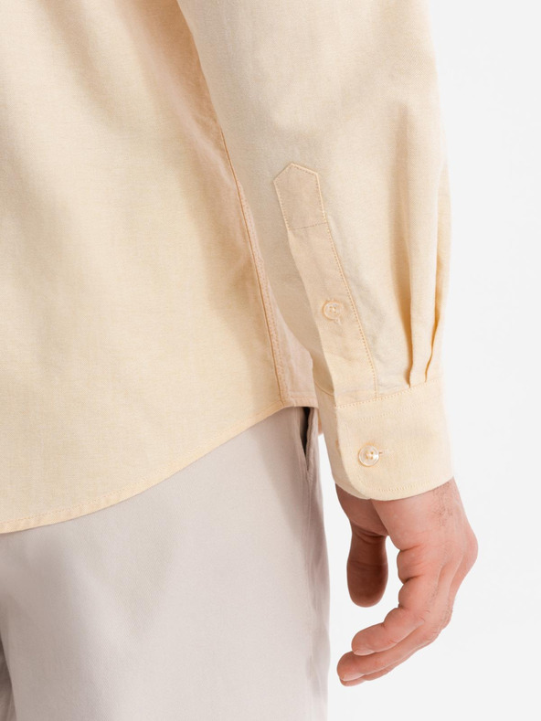 Ombre Clothing Pastelová bavlnená pánska košeľa oxford Ombre Clothing