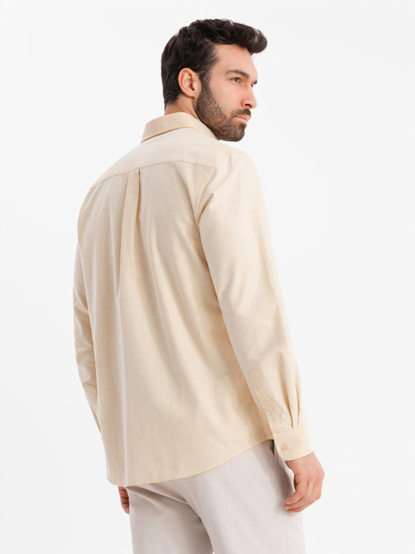 Ombre Clothing Pastelová bavlnená pánska košeľa oxford Ombre Clothing