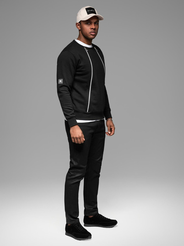 Ombre Clothing Praná pánska mikina s ozdobným prešitím pri výstrihu Ombre Clothing