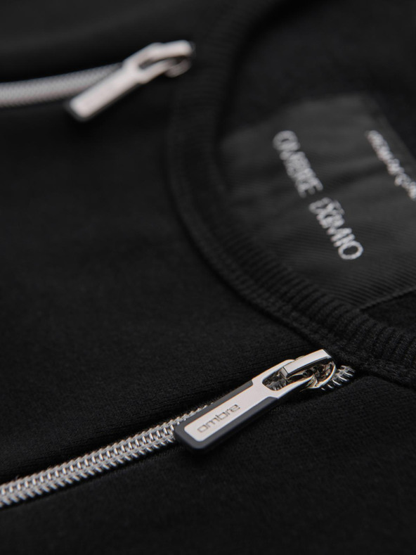 Ombre Clothing Praná pánska mikina s ozdobným prešitím pri výstrihu Ombre Clothing