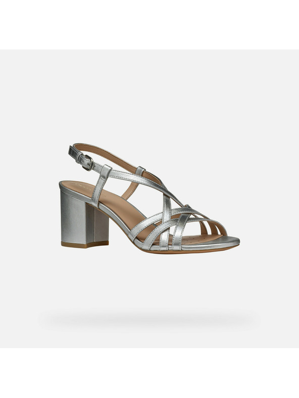 Geox Strieborné dámske sandále Geox Virnilisa 65 S