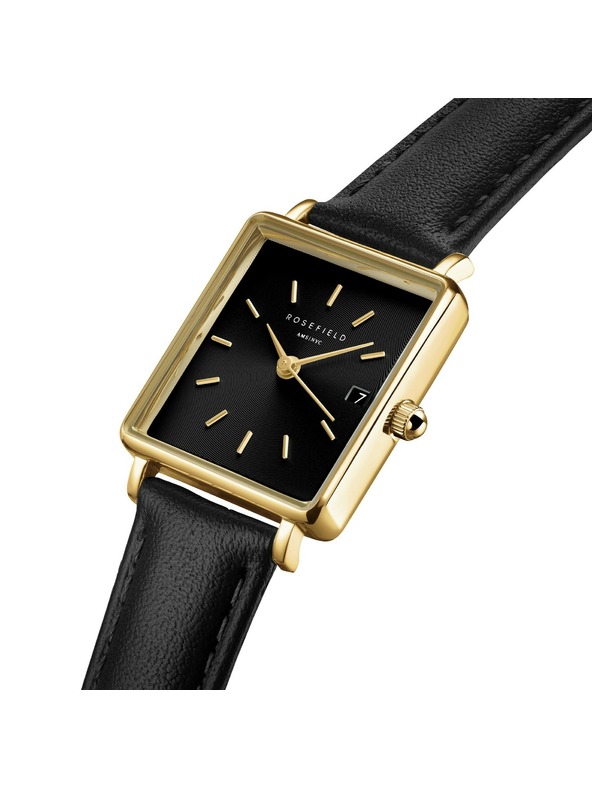 Rosefield Dámske hodinky Rosefield Boxy XS Black Leather QBBLG-Q53