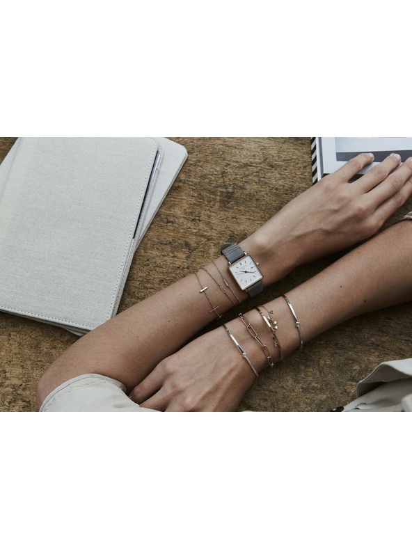 Rosefield Rosefield hodinky QWGR-Q12 The Boxy White Elephant Grey Rosegold