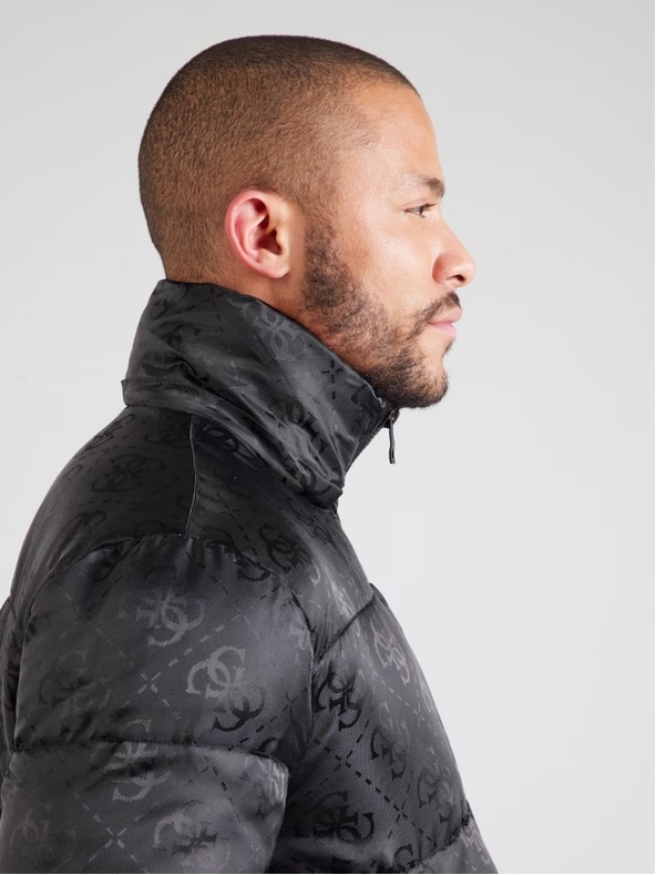 Guess Jeans Pánska čierna bunda Guess jeans