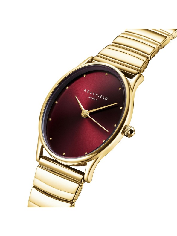 Rosefield Dámske hodinky Rosefield Oval Burgundy OVGSG-OV15