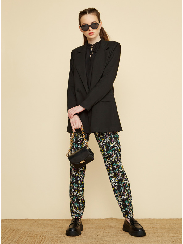 ZOOT.lab Čierne dámske kvetinové nohavice ZOOT.lab Rosalyn