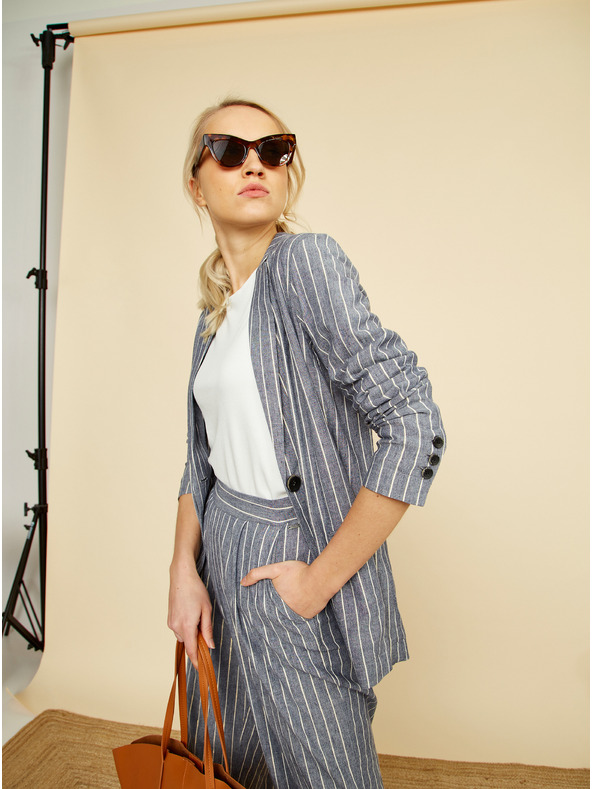 ZOOT.lab ZOOT.lab Ursala sivo-modrá dámska pruhovaná bunda