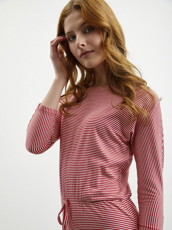 ZOOT.lab Bielo-červené dámske pruhované šaty so zaväzovaním ZOOT.lab Demi