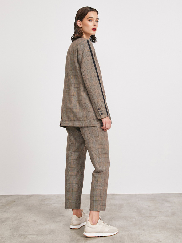 ZOOT.lab Svetlohnedá dámska károvaná bunda METROOPOLIS by ZOOT.lab Blanche