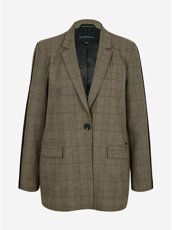 ZOOT.lab Svetlohnedá dámska károvaná bunda METROOPOLIS by ZOOT.lab Blanche