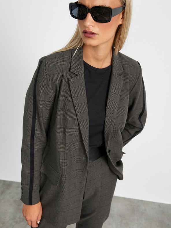 ZOOT.lab Tmavosivá dámska károvaná bunda METROOPOLIS by ZOOT.lab Blanche